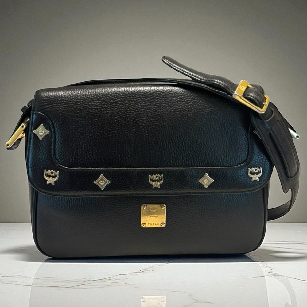 Rebundle for @donna_2014  MCM EUC Black Leather Crossbody